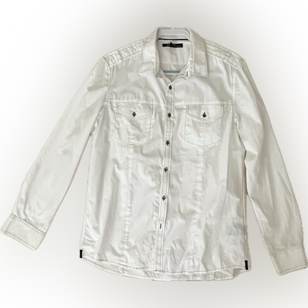 Men’s Kenneth Cole White Button-Up Western Shirt large